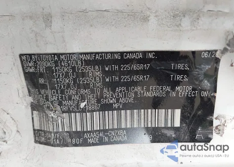 2020 Toyota Rav4 Le from USA, damaged, VIN 2T3F1RFV5LC118867